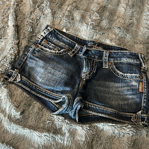 Silver Jean shorts, size 26 - Picture 1 of 4
